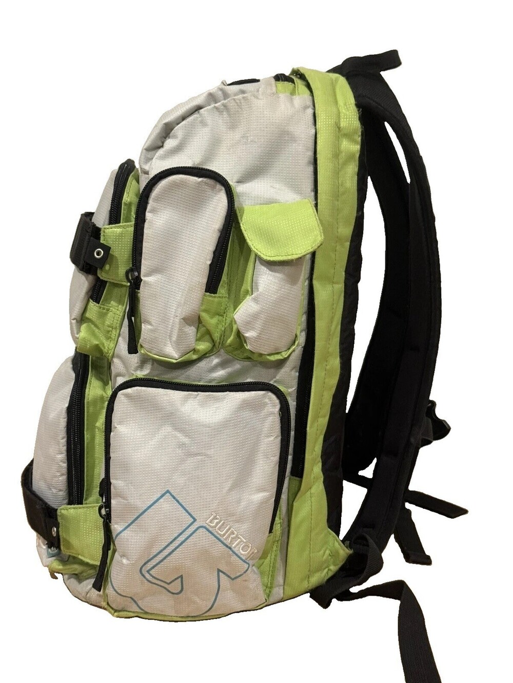 Burton Snowboard Backpack 15” Laptop Sleeve White Green Multi Pocket - Picture 5 of 10
